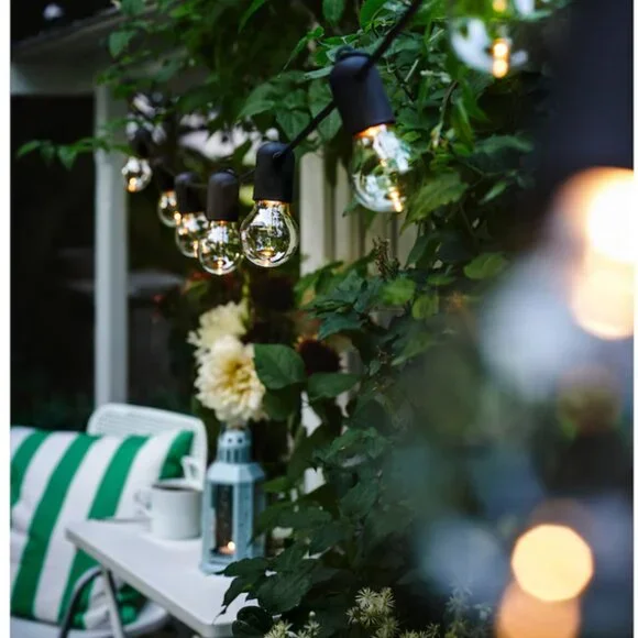 NEW! IKEA SVARTRÅ LED string light (12 lights) Black/for Outdoor or Indoor - Picture 4 of 9